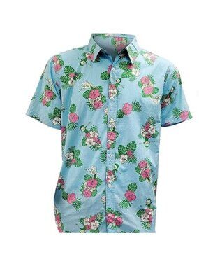 Rick & Morty Slim Fit Hawaiian Shirt, Size Small